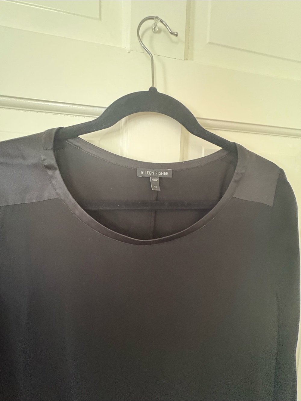 Eileen Fisher Black silk dress swingy M